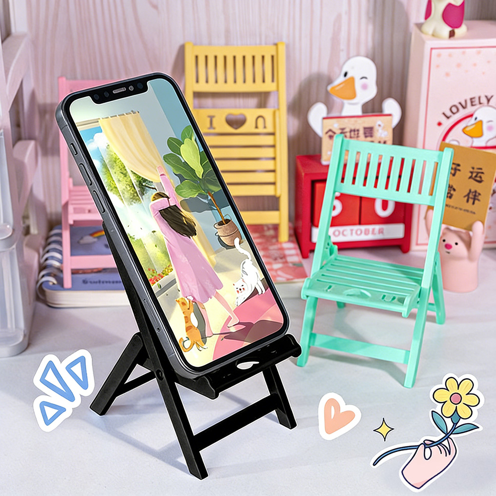 Desk Setup Gear - Yaratıcı Katlanabilir Sandalye Telefon Standı Masaüstü