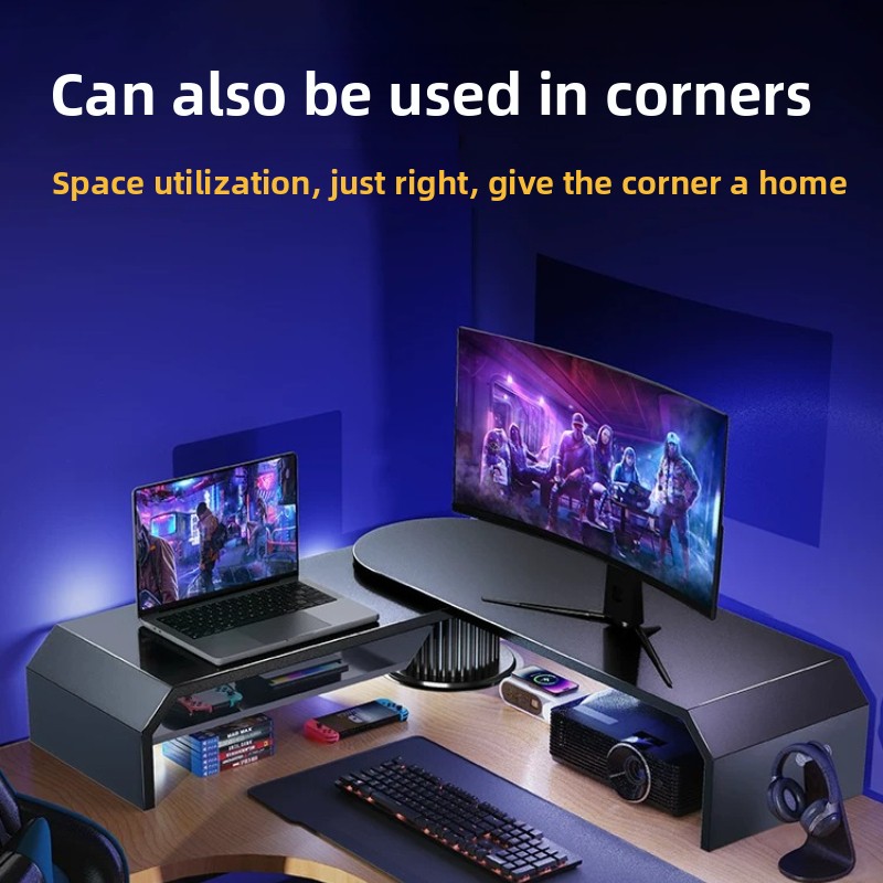 Dual Monitor Desk Setup - Oyun Çift Monitör Standı Ofis Ekran