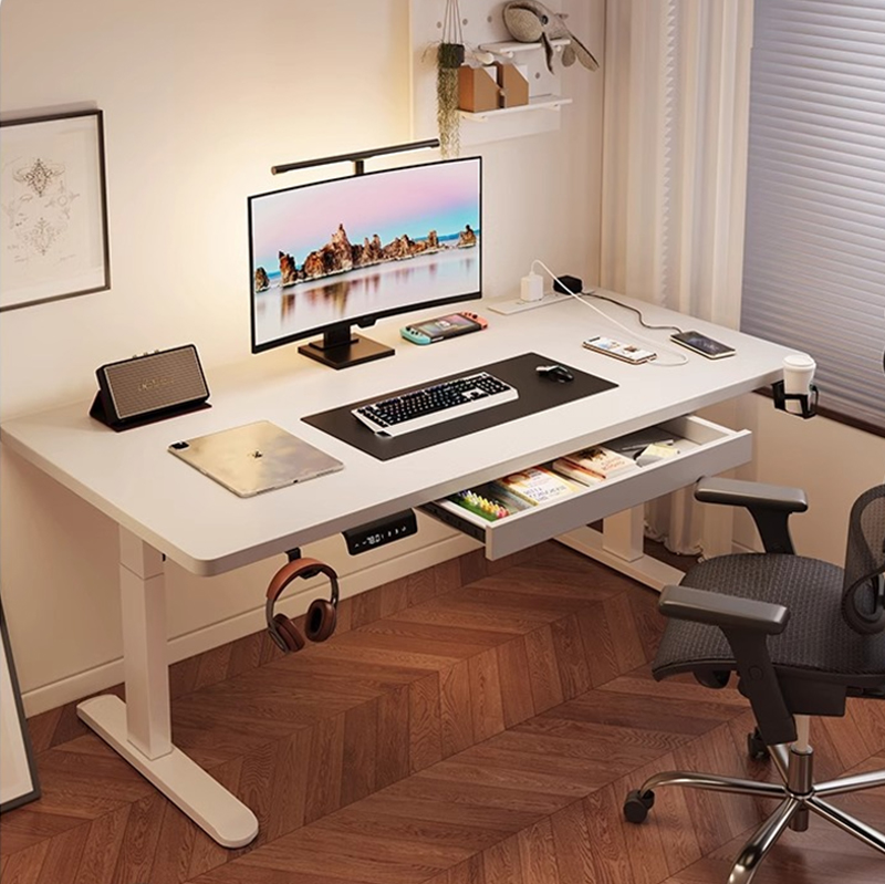 Dual Monitor Desk Setup - Modern Demir Çift Motorlu Elektrikli Ayarlanabilir