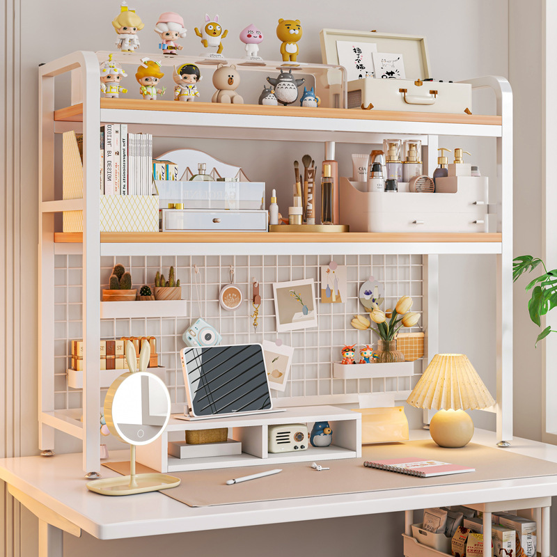 Desk Setup Study - Kitaplık Kitaplık Izgaralı Masaüstü Çok katmanlı