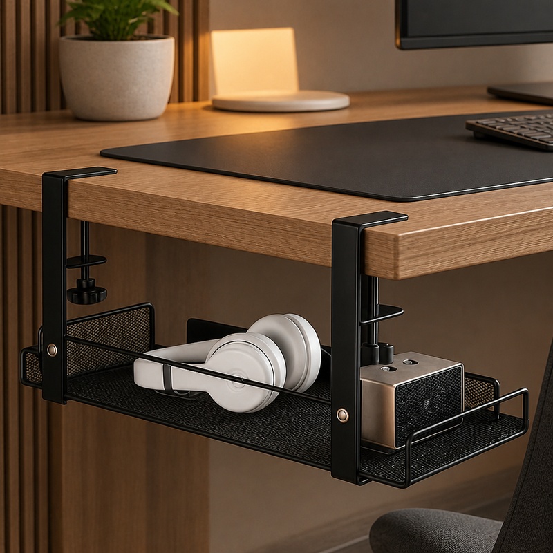 Desk Setup Gear - Masa Altı Çelik Kablo Yönetim Tepsisi,