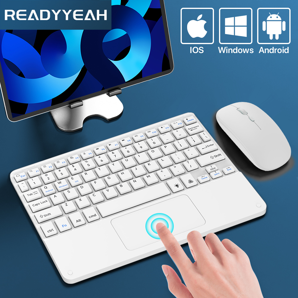 Desk Setup Keyboard - IOS Android Windows için Touchpad kablosuz