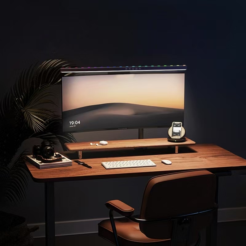 Desk Setup On Bed - LED Monitör Işığı Asılı Masa Lambası