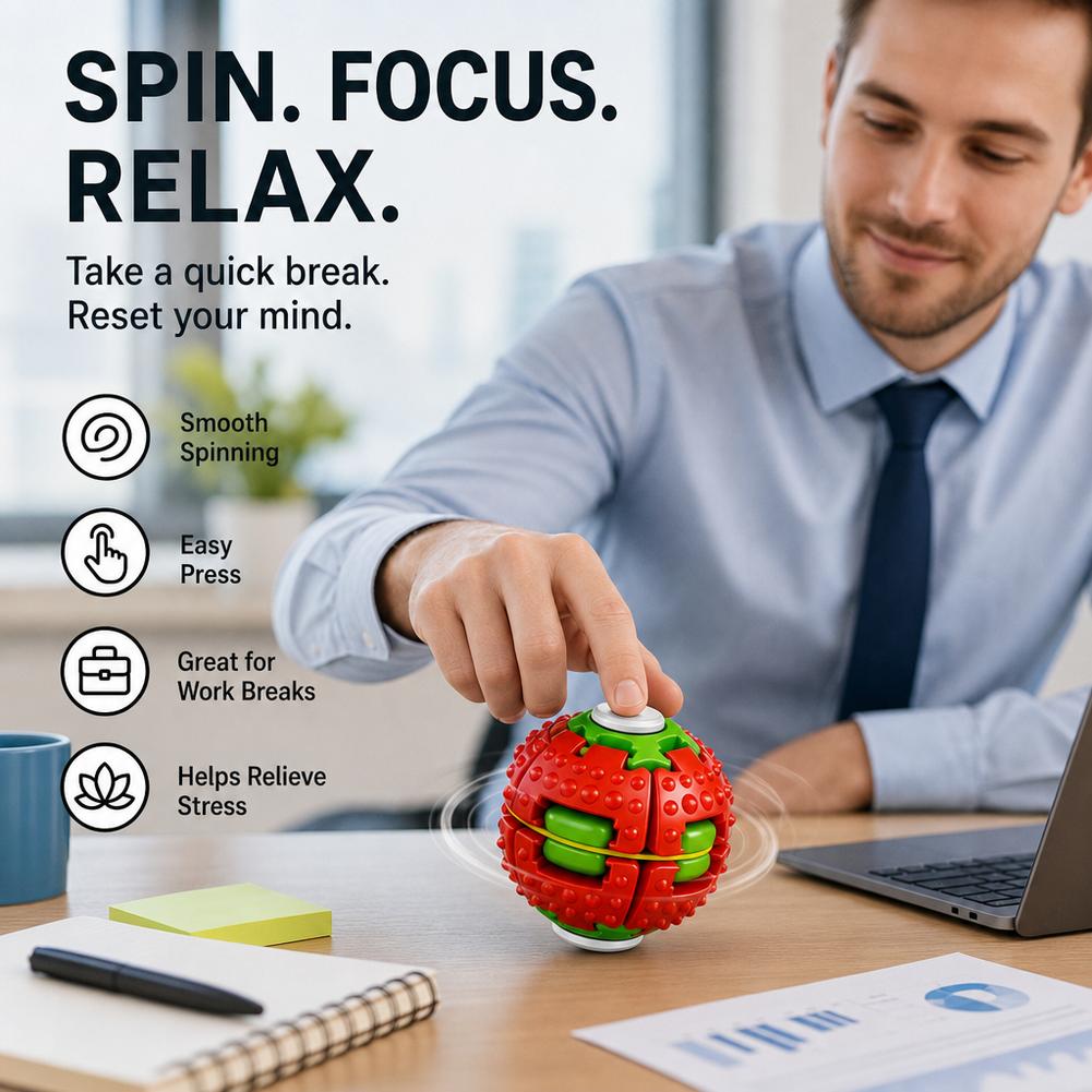 Desk Setup Gear - Taşınabilir Dönen Dişli Fidget Topu Stres