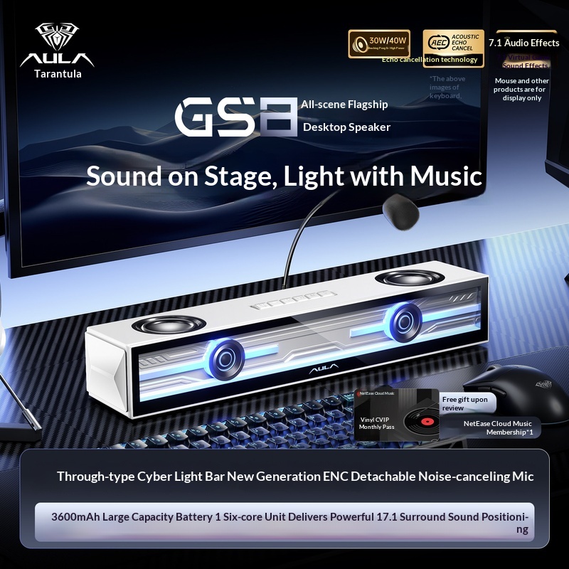 Speaker Desk Setup - Aula Gs8 Oyun Hoparlörü Masaüstü Bilgisayar