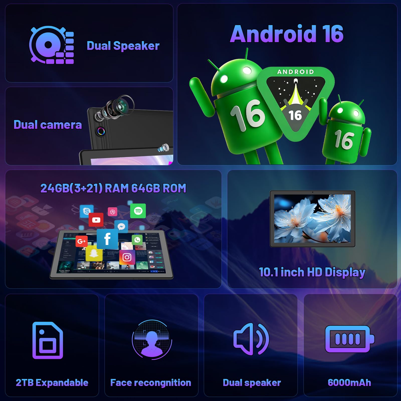 10.1 İnç Android 16 Tablet Pak - Desk Setup Keyboard incelemesi ve fiyatı