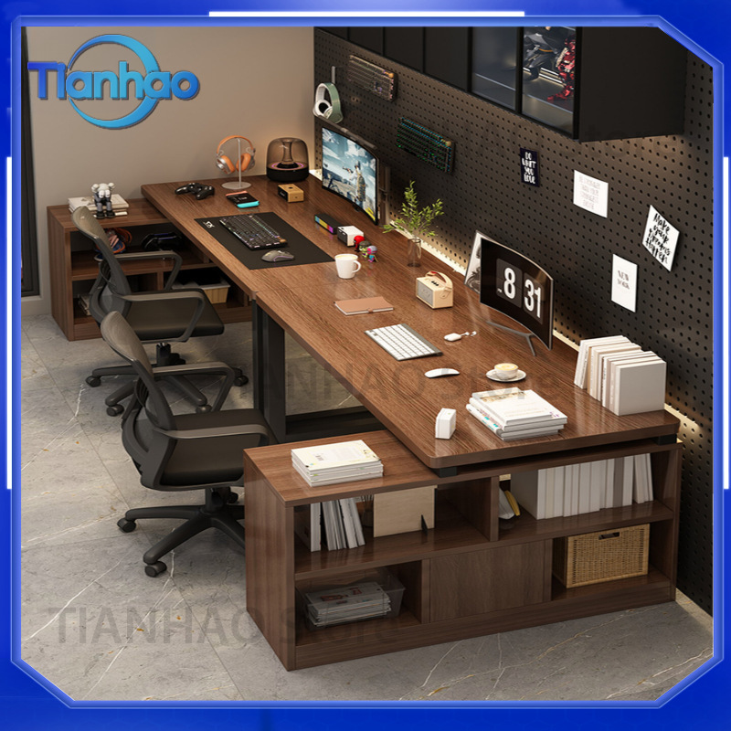 L Şeklinde Kitaplıklı Çift Mon - Dual Monitor Desk Setup incelemesi ve fiyatı