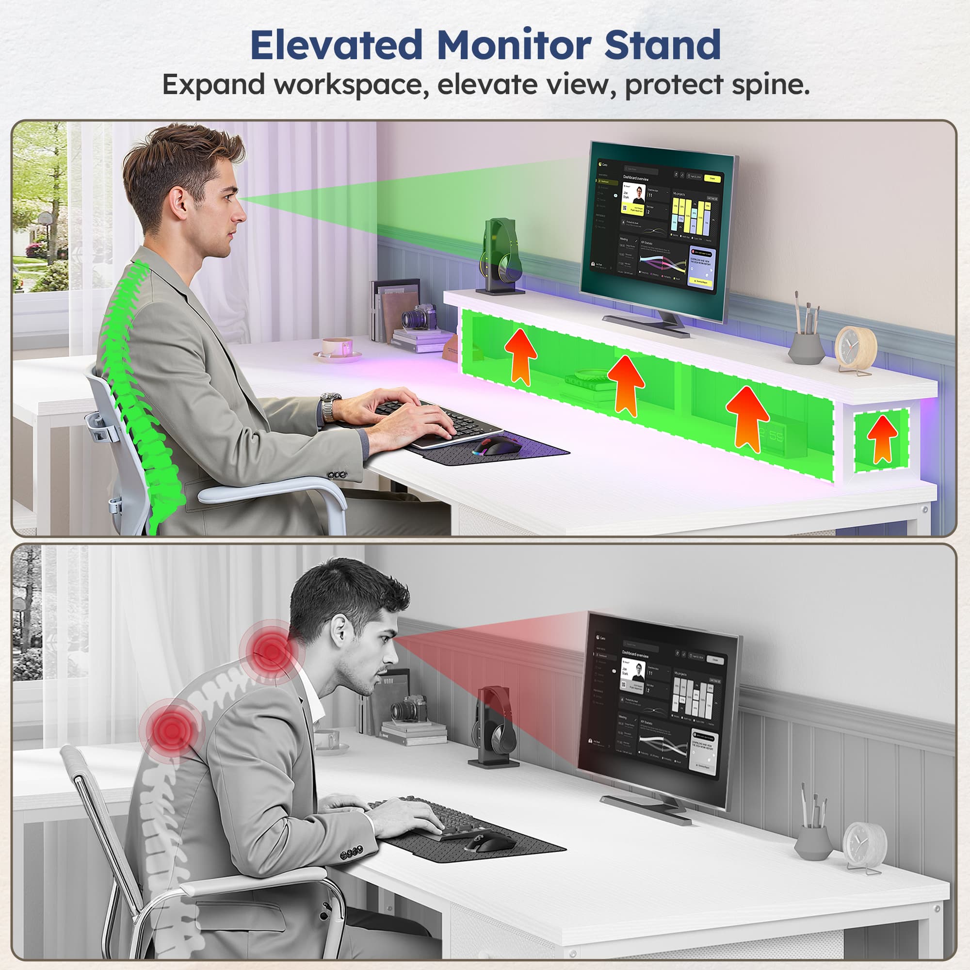 EnHomee 63“ L Şekilli Oyun Mas - Dual Monitor Desk Setup incelemesi ve fiyatı