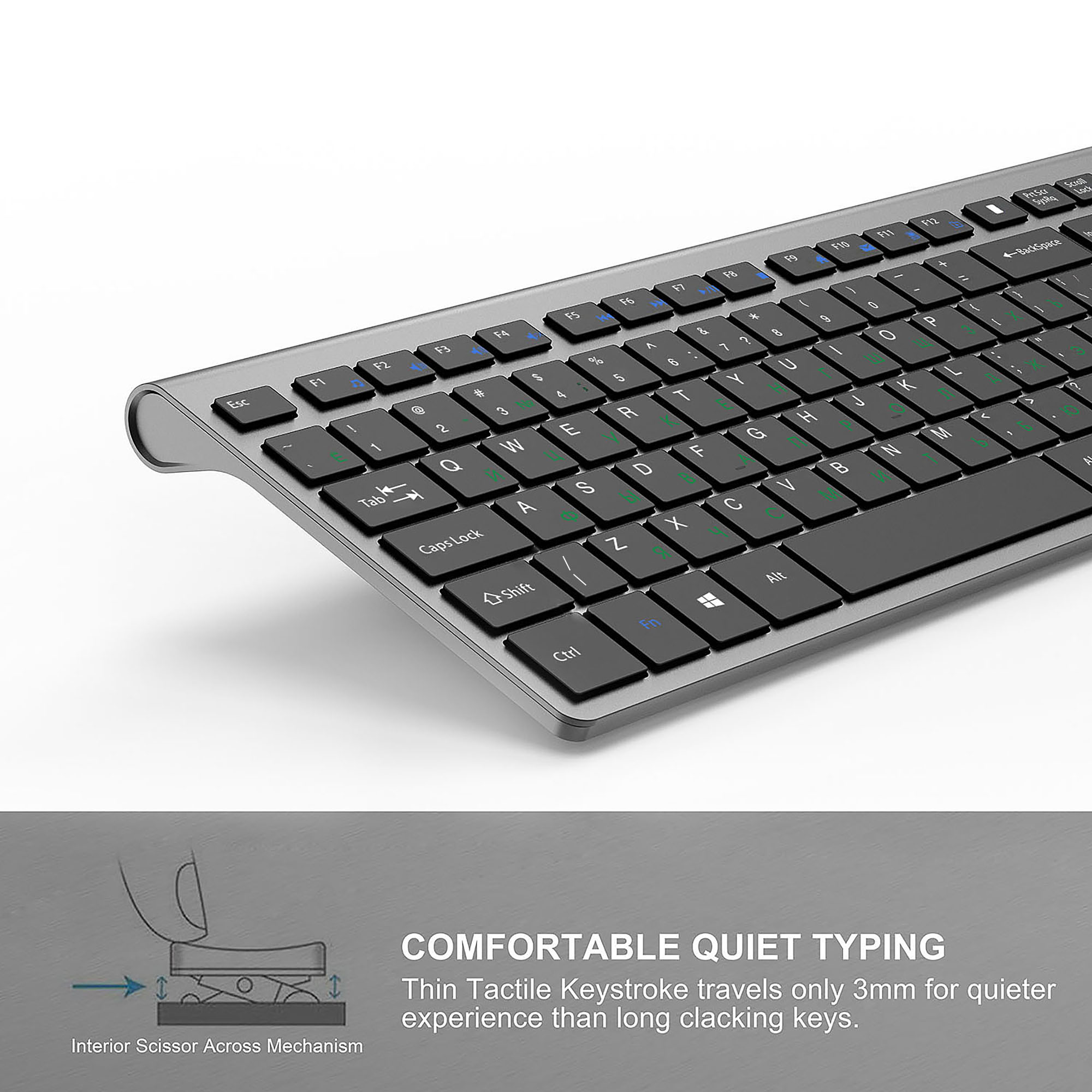 2.4G şarj edilebilir kablosuz  - Desk Setup Keyboard incelemesi ve fiyatı