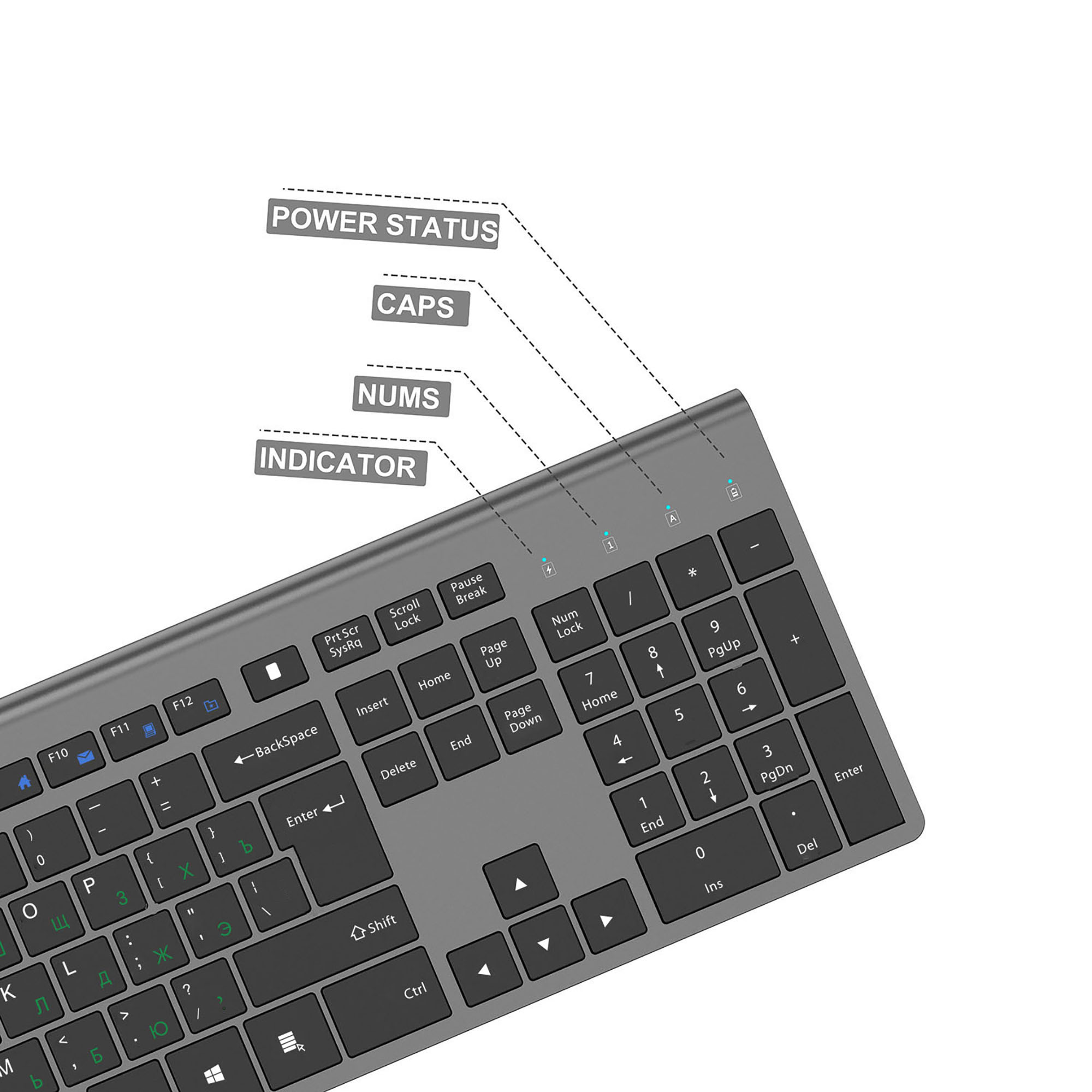 2.4G şarj edilebilir kablosuz  - Desk Setup Keyboard incelemesi ve fiyatı
