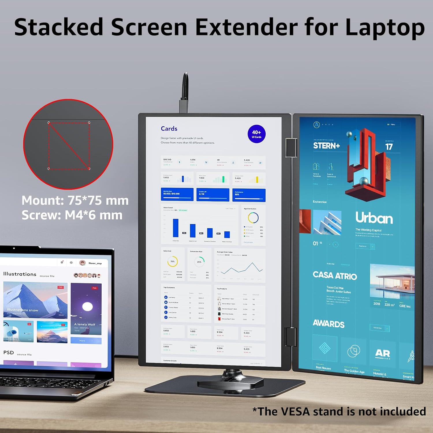 AHXJKA 15.6 inç Çift Taşınabil - Dual Monitor Desk Setup incelemesi ve fiyatı